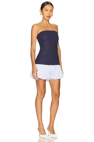 Line & Dot Eline Bubble Romper in Navy