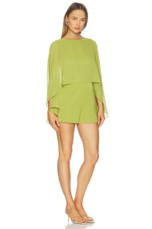 Line & Dot Fond Romper in Green