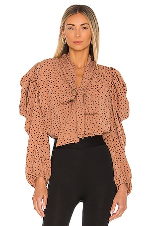 revolve polka dot top