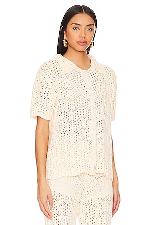 Line & Dot Poppie Top in Beige