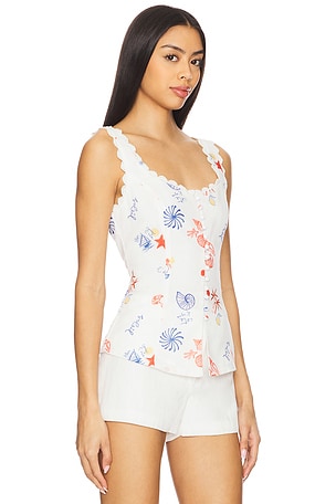 Line & Dot Reeta Top in White