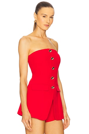 Line & Dot Dariel Top in Red