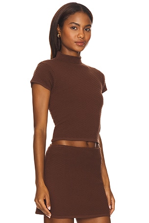 Line & Dot Grove Top in Brown