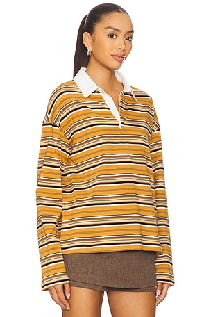 Line & Dot Remie Rugby Shirt in Mustard