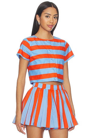 Line & Dot Primo Top in Red,Blue