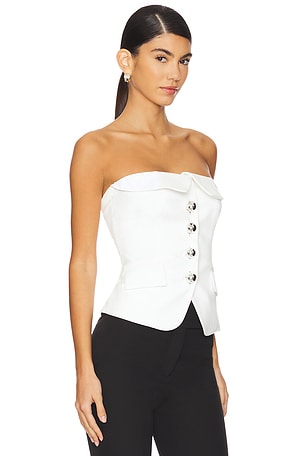 LEJE Tailored Bustier Top in White