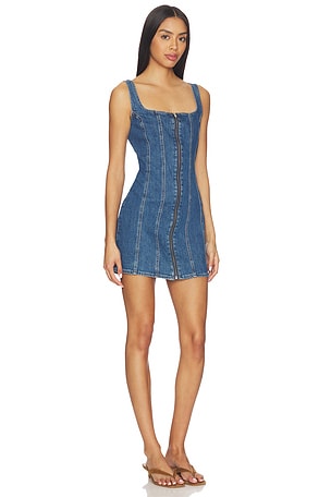 LEVI'S Seamed Zip Dress in Blue. Size XS. Also