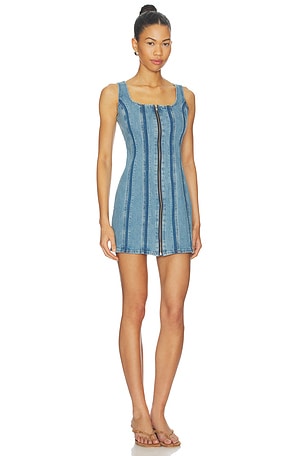 LEVI'S Seamed Zip Dress in Blue