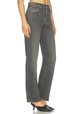 LEVI'S Ribcage Full Length Straight Leg Jeans in Grey
