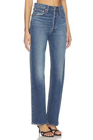 LEVI'S Ribcage Full Length Straight Leg Jeans in Blue