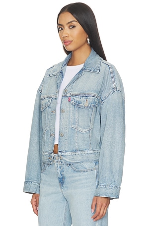 LEVI'S Loose Crop Trucker Jacket in Blue