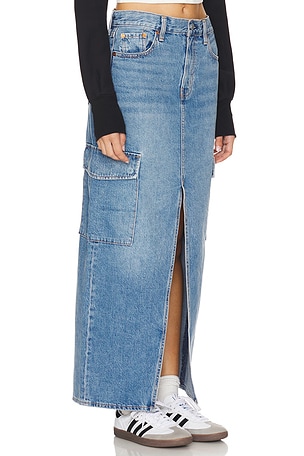 LEVI'S Column Cargo Skirt in Denim-Medium