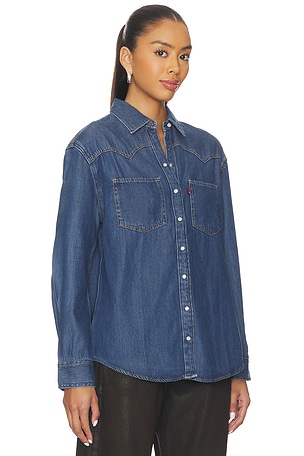 LEVI'S Teodora Western Shirt in Blue. Size S. Also