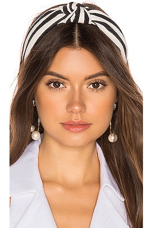 Lele Sadoughi Woven Headband in Black & White | REVOLVE display picture 1