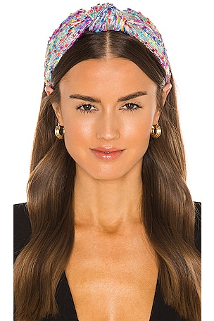 Lele Sadoughi Shimmer Yarn Knotted Headband in Metallic  display picture 3