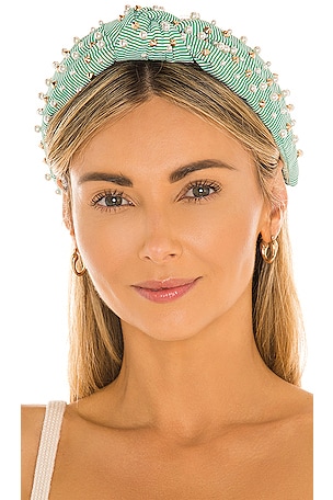 Seersucker Embellished Knotted Headband Lele Sadoughi