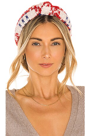 Lele Sadoughi | Embellished Knit Knotted Headband Lele Sadoughi | Accessories | Lele Sadoughi Embellished Knit  main image 4