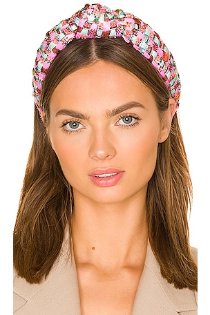 Lele Sadoughi Mixed Yarn Knotted Headband Lele Sadoughi Mixed-Print Knotted Yarn Headband - Bergdorf  main image 3