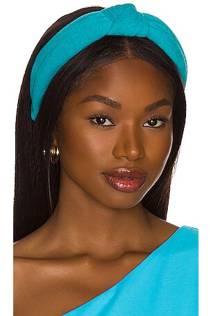 Lele Sadoughi Terrycloth Knotted Headband in Sea Green | REVOLVE display picture 3