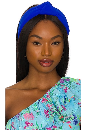 Lele Sadoughi Neoprene Knotted Headband in Royal Blue | REVOLVE display picture 3