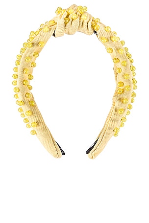 Lele Sadoughi Beaded Woven Headband in Yellow