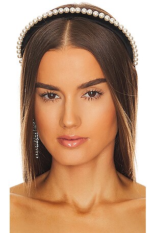 Pearl Embellished Velvet Gigi Headband Lele Sadoughi