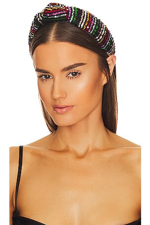 Lele Sadoughi Sequin Knotted Headband in Technicolor | REVOLVE display picture 3