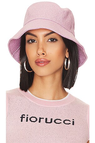 LELE SADOUGHI Glitter Hat Lele Sadoughi Rose Quartz Glitter Bucket Hat | eBay main image 3