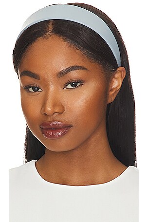 Lele Sadoughi Faux Leather Cher Headband in Dusty Blue | REVOLVE display picture 1