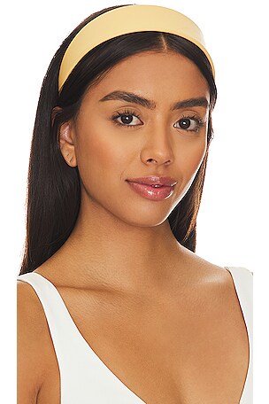 Lele Sadoughi Faux Leather Cher Headband in Camel | REVOLVE display picture 2
