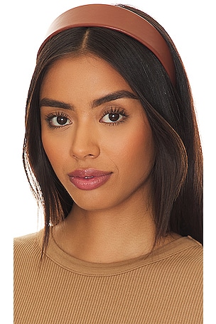 Lele Sadoughi Leather Headband Faux Leather Headband ~ Jet Black – Chic Streets main image 4