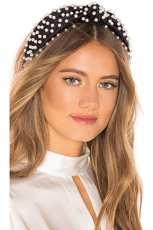 Lele Sadoughi Pearl Headband in Jet Pearl | REVOLVE display picture 3