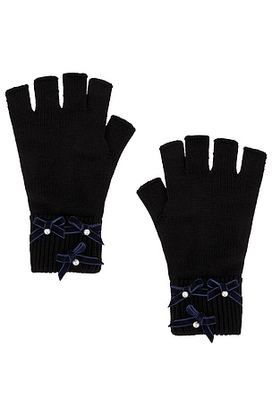 GUANTES BOW EMBELLISHED FINGERLESS Lele Sadoughi