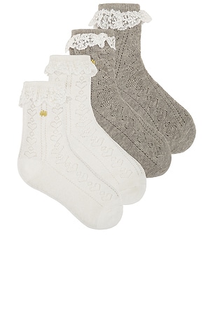 CHAUSSETTES SET OF 2 HEATHER Lele Sadoughi