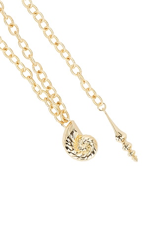 Lele Sadoughi Multi Shell Chain Belt in Metallic Gold
