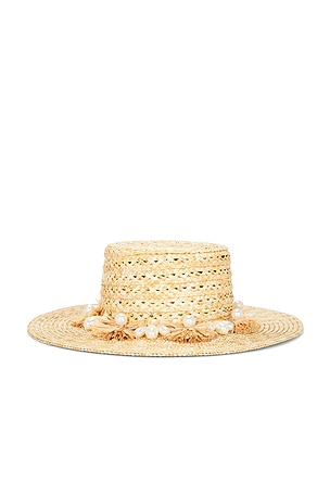Pearl Poms Straw Hat Lele Sadoughi