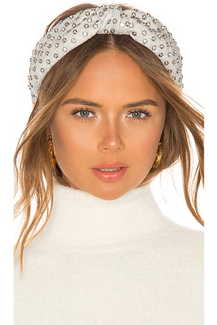 Lele Sadoughi Crystal Headband in Silver Crystal | REVOLVE