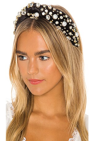 Lele Sadoughi jet crystal headband LELE SADOUGHI X BARBIE™ JET CRYSTAL B KNOTTED HEADBAND  main image 2