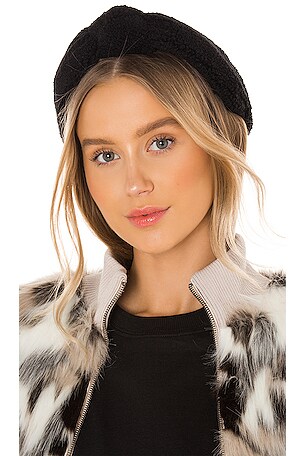 Lele Sadoughi Teddy Knotted Headband in Jet | REVOLVE display picture 2
