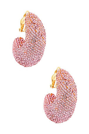 Pave Dome Hoop Clip On Earrings Lele Sadoughi