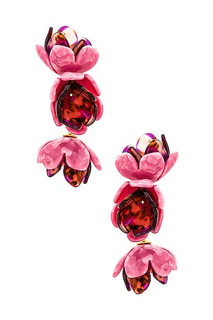 Rose Petal Triple Drop Clip-on Earrings Lele Sadoughi