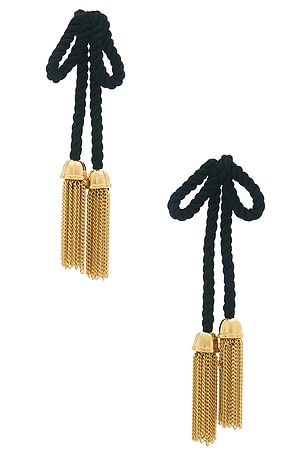 BRINCOS VELVET BOW TASSEL Lele Sadoughi