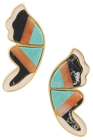 Wild Butterfly Wing Button Earrings Lele Sadoughi