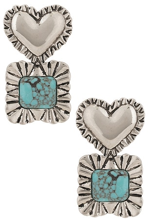 Ruffle Heart Stone Earrings Lele Sadoughi