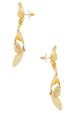 LELET NY Eden Floral Drop Earrings in Metallic Gold