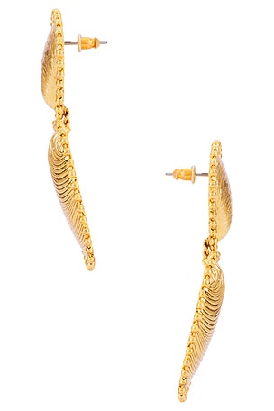 LELET NY Kya Ball Chain Seashell Drop Earrings in Metallic Gold