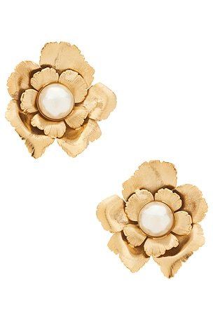 Jasmine Floral Pearl Button Earrings LELET NY