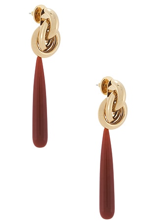 LELET NY Nala Knot Stone Earrings in Metallic Gold
