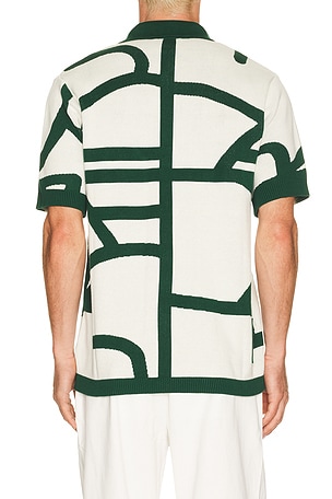 LEND Lay Up Knitted Polo in White
