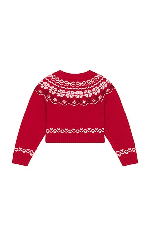 LoveShackFancy Kids Wrenna Cardigan in Red